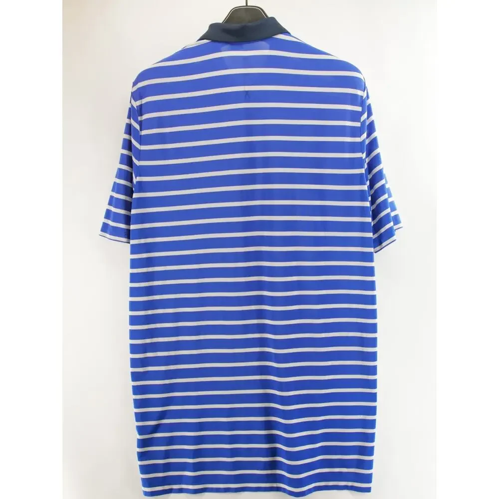 Ralph Lauren RLX Polo Shirt Mens L US Open Merion Golf Club Blue White Striped